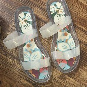 Ted Baker Sz 39 Jelly Sandals Made in Italy Tropical Slip On Water Beach Sandal